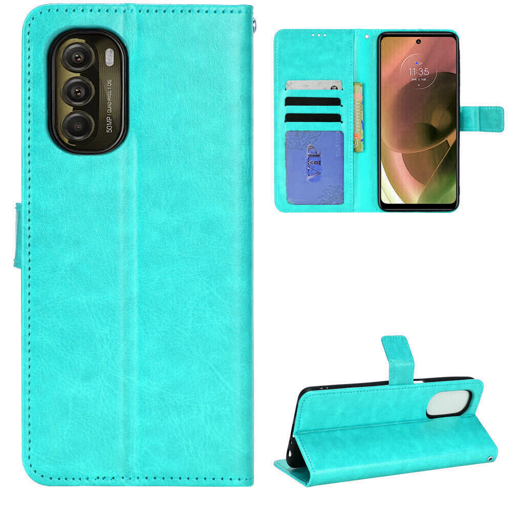 Leather Folio Wallet Case for Motorola Moto Edge (2022)