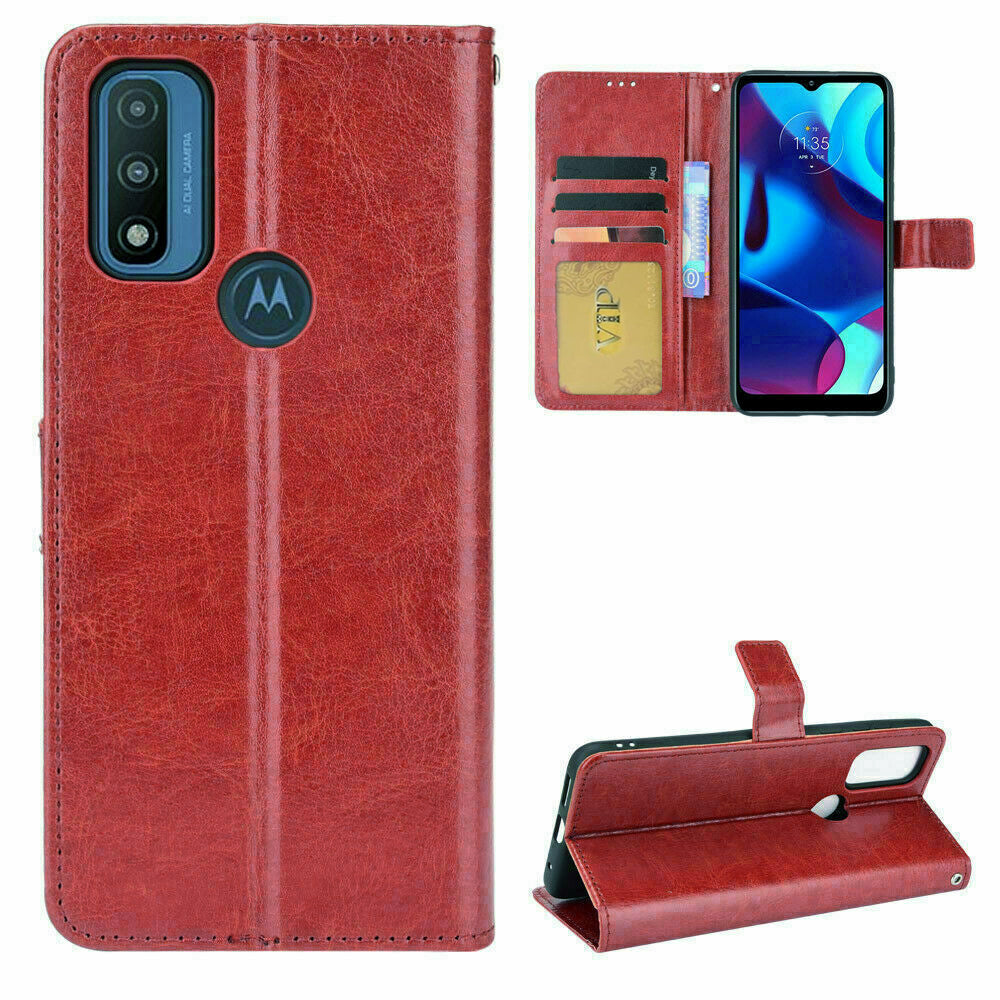 Leather Folio Wallet Case for Motorola Moto G Pure (2021)