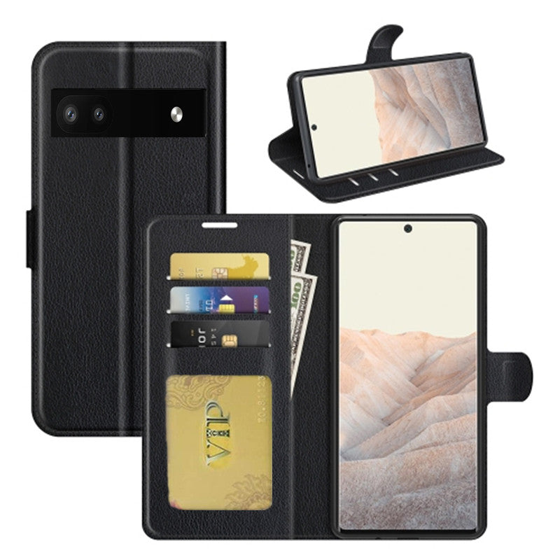 Leather Folio Wallet Case for Google Pixel 6a