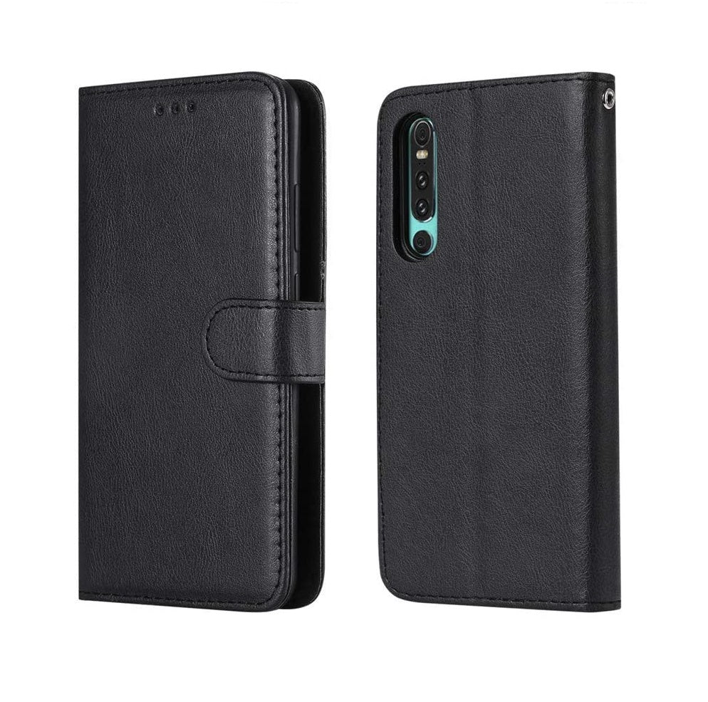 Leather Folio Wallet Case for Huawei P30