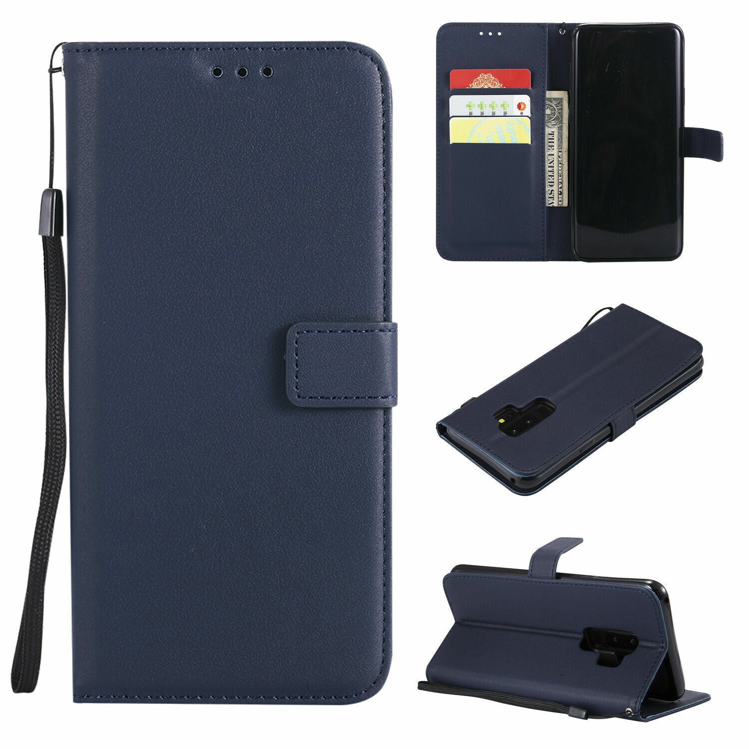 Leather Folio Wallet Case for Samsung Galaxy A8 2018