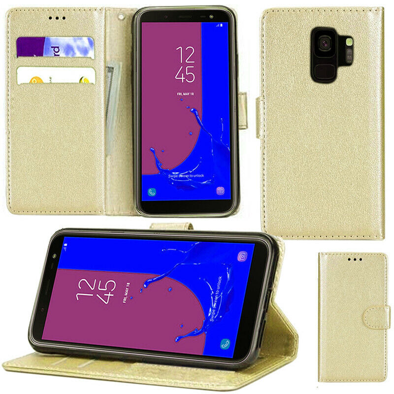 Étui portefeuille en cuir pour Samsung Galaxy S9 Plus