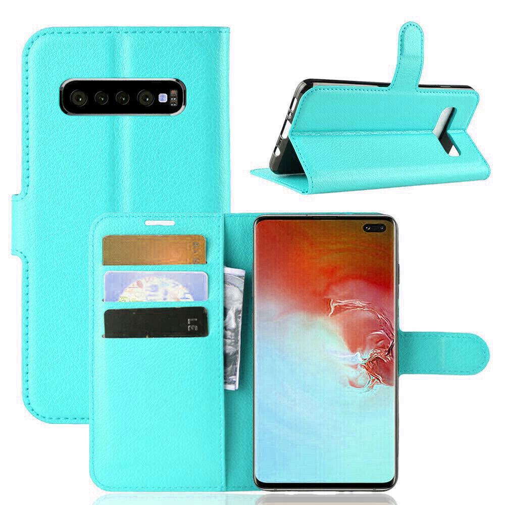 Étui portefeuille en cuir pour Samsung Galaxy S10 Plus