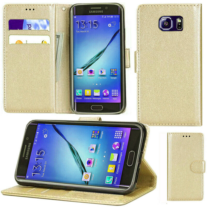 Leather Folio Wallet Case for Samsung Galaxy S7 Edge