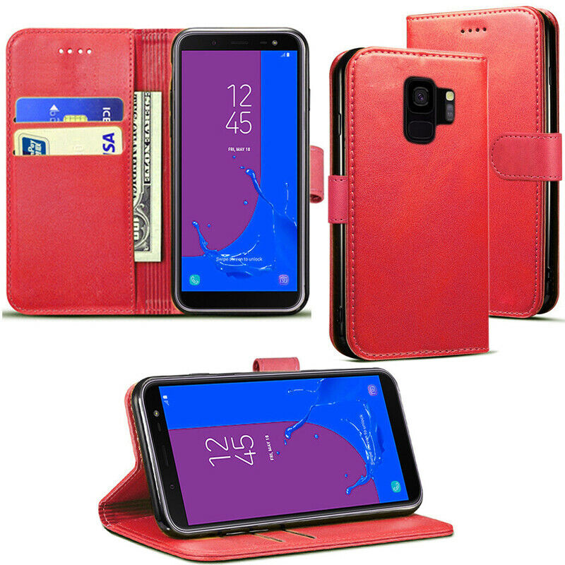 Étui portefeuille en cuir pour Samsung Galaxy S9 Plus