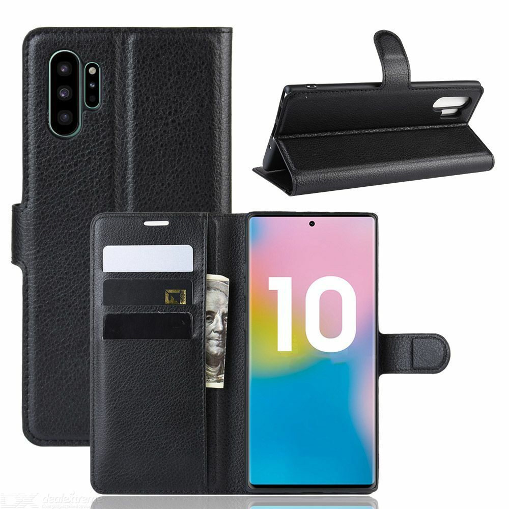 Étui portefeuille en cuir pour Samsung Galaxy Note 10 Plus