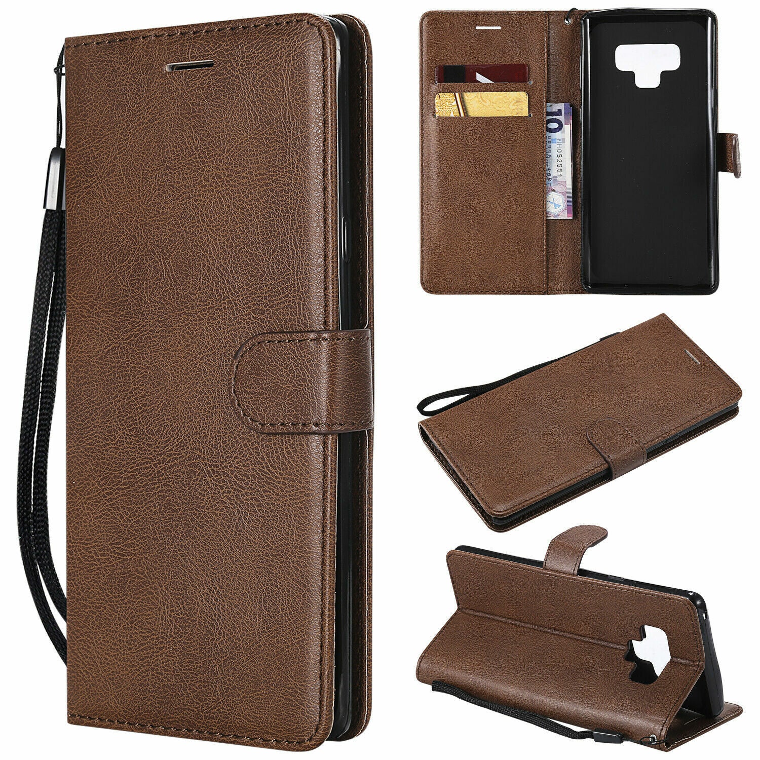 Leather Folio Wallet Case for Samsung Galaxy Note 9