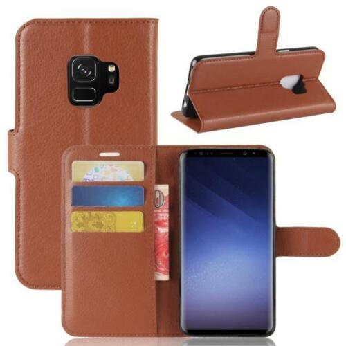 Étui portefeuille en cuir pour Samsung Galaxy S9 Plus